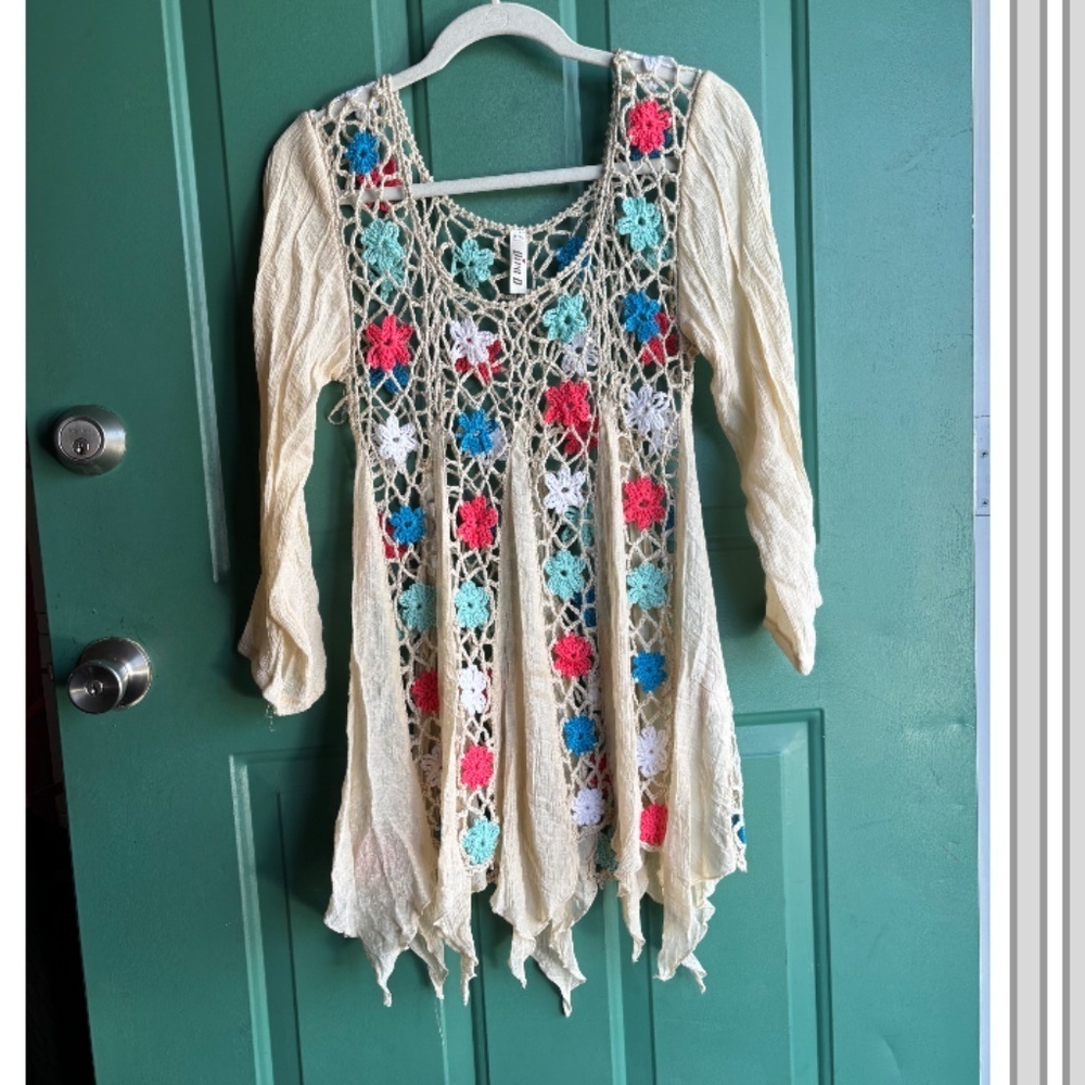 Diva D large xl boho crochet top beautiful